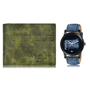 LOREM Combo of Men Watch & Artificial Leather Wallet-FZ-WL17-LR60
