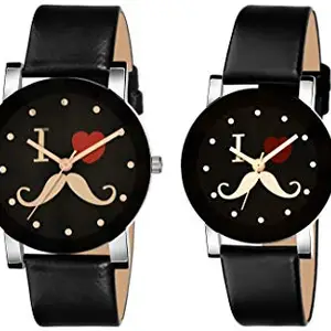 The Shopoholic Analog Attractive Black Dial Watch for Couple(HK-533-534)