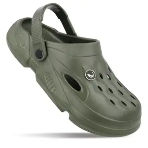 WALKAROO Clogs for Men -Trendy|Lightweight and Comfortable |Stylish Slip-on Design|WC8721 Olive