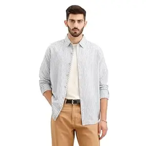 WROGN Men's Tencel Blend Shirt | Striped | Slim Fit