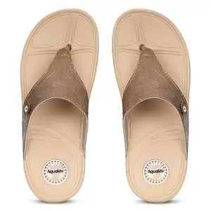 Aqualite Women FF-33 Slipper, Copper/Beige, 7 UK/India