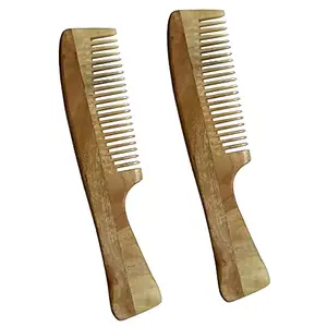 Ginni Innovations Handmade Neemwood Comb Set of 2 (Anti-Fungal, Anti-Bacterial)