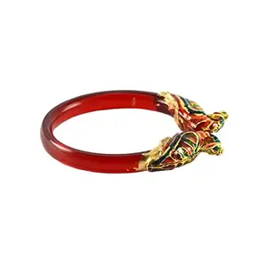 MAYA FASHION Red Gold Platted Acrylic-Brass Bangle Elegant Extra Large Size Bangle | Perfect Fit for Plus Size banglesTrendy and Comfortable Fit for woman and girls | (Sku-ban1020)
