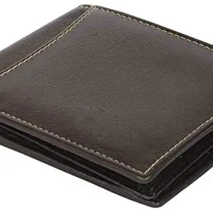 Vihaan Men Brown Genuine Leather Wallet 11 Card Slot 2 Note Compartment