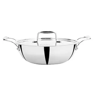 Doniv Titanium Triply Stainless Steel Kadai with Cover 32 - 5.2 Litre price in India.