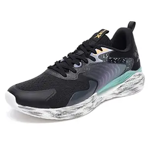 XTEP Men's Black Green Dynamic Foam Sole Technology Comfort Running Shoes (5.5 UK)