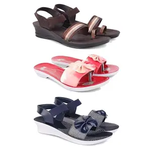 Women's Comfortable Sandal,Casual Lightweight Sandal for Everyday Wear | TBS-(3-COMBO)-1961-1964-1972-7