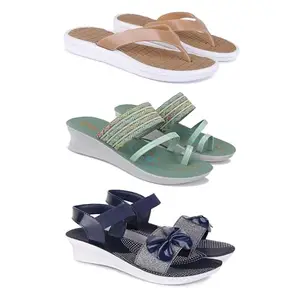 Women's Comfortable Sandal,Casual Lightweight Sandal for Everyday Wear | TBS-(3-COMBO)-1860-1948-1972-7-EURO-38