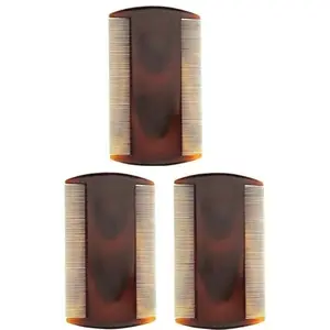 DHASRAM Plastic Lice Hair Combs perfect for Lice,Nits,Eggs,Bugs removal from hairs for men,Women,Brown-Pack of 3