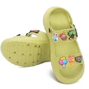 CASSIEY Fashionable Slingback Sandals Clogs for Girl's | Clogs Sandals Slippers Walking Lightweight Rain Beach Footwear for Women's and Girl's- Green