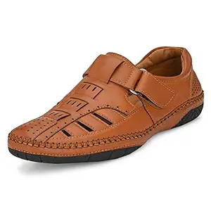 DEN ROB MEN'S Tan Synthetic Comfortable Sandals for Men 06,07,08,09,10 UK/INDIA