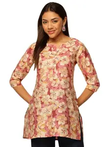 Janakdulari Fashion Women Rayon Floral Printed Top (JDC-369-PEACH-2XL)