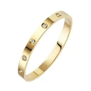 Contemporary Gold Plated Love AD Anti-Tarnish Bracelet with Crystal Accents