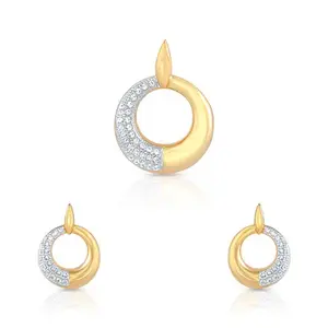 Mahi Gold Plated Enigma Shine Pendant Set with CZ for Women NL1103545G