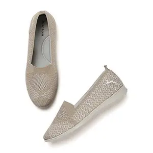 Marc Loire Women's Athleisure Knitted Active Wear Slip-On Ballet Loafer Shoes for Daily Walking (Olive, Numeric_5)