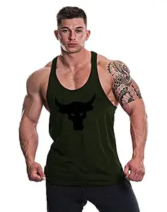 THE BLAZZE 0052 Men's Tank Tops Muscle Tee Gym Bodybuilding Vest Fitness Workout Train Stringers(XL,Colour_07)