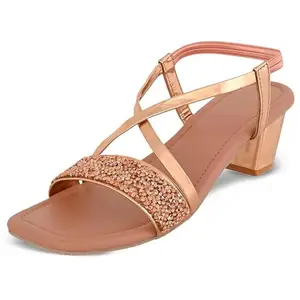 MYRA Women Pink Latest Party Design Comfortable Block Heels - 6 UK