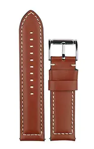 EXOR CHQ LT TAN Colour leather watch straps With CUT EDGE finish of 22MM Genuine Leather watch strap/bands