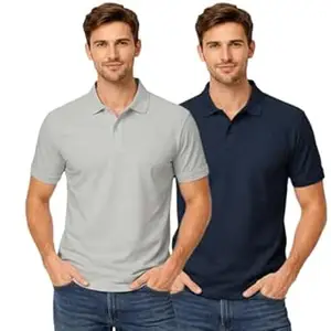DIAZ Men’s Half Sleeve Polo T-Shirt | Half Sleeves Polo Neck T Shirt for Men | Half Sleeve Polo Tshirt | Regular Fit Solid Casual Wear Office Wear T-Shirt-Pack of 2