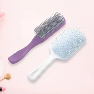 Homestic Hair Brush | Flexible Bristles Brush | Hair Brush with Paddle | Straightens & Detangles Hair Brush | Suitable For All Hair Types | Hair Brush Styling Hair | Set of 2 | Blue & Purple