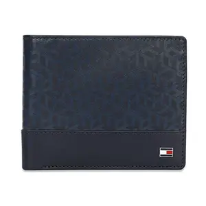 Tommy Hilfiger Niles Leather Global Coin Wallet for Men - Navy, 4 Card Slots