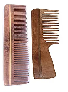 Fully Neem Wood Comb for Hair Growth (Set of 2 Pcs)