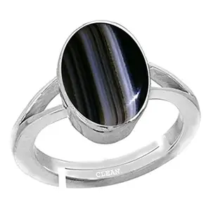 Clean Gems Sulemani Hakik 9.25 Ratti or 8.5 Carat Astrological Certified Natural Gemstone bis Hallmark 925 Sterling Silver Adjustable Ring for Men - 2vclsl3925