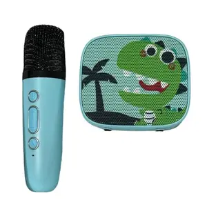 ToyRush Toy Rush Premium Karaoke Machine for Kids, Portable Bluetooth Speaker with Wireless Microphone (Dino)