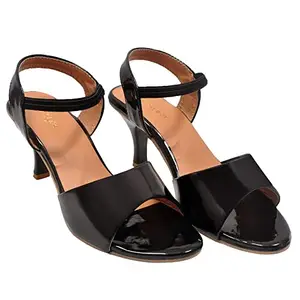 NAFASF Women's Fashion Sandals | Comfortable for All Formal and Casual Occassions | Casual and Stylish Heels (Black, 7)
