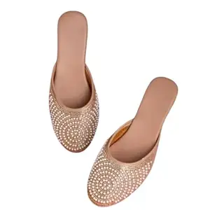 Women's Ethnic Traditional Slip-On Flats Cushioned Beautiful for Comfort | Comfortable & Stylish for Girls & Women KF_13_Yellow_12 KF265