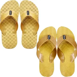 Vitoria Men Slippers | Soft Comfortable Stylish And Anti Skid Men's Flip-Flops & Slippers | Color : Yellow | Size : 9, FPKS01SpidrYlwSlprS03WveYlwSlpr2SP-9