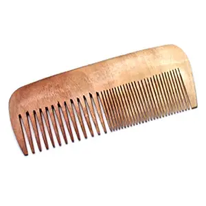 Pure Neem Wood Hair Comb, Fine Tooth, by Manglam Herbs