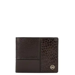 Da Milano Genuine Leather Brown Bifold Men Wallet with Multicard Slot