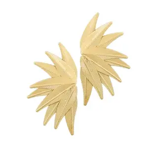 OOMPH Jewellery Gold Tone Retro Style Petal Leaf Fashion Party-Wear Large Drop Earring for Women & Girls Stylish Latest (ESSK142_A)