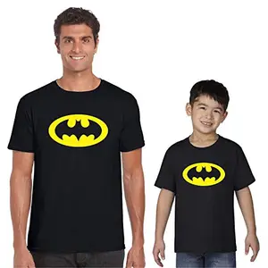 TheYaYaCafe Yaya Cafe Fathers Day Batman Family T-Shirt Combo for Dad and Son -Black Men XL Kid 5-6 Years