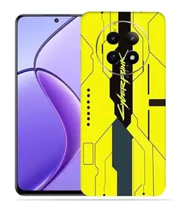 OggyBaba Cyberpunk Yellow Realme 12x 5g Mobile Back Skin Rear Screen Guard Protector Film Wrap (Coverage - Back+Camera+Sides)