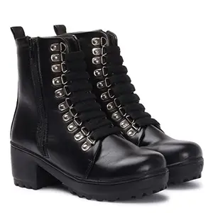 STRASSE PARIS Women's Boots | Synthetic Leather,Stylish, Trendy, Comfortable,D Eyelet Lace Up Boots for Women's & Girls Casual, Outdoor and Holiday Outings