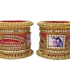 Stylish Plastic Round Chuda with Latkan Gold plated Rajwadi Style Bridal Bangles Set For Girls And Women Elegant Plastic Base Jewelry Bangles-UU0020 2.4