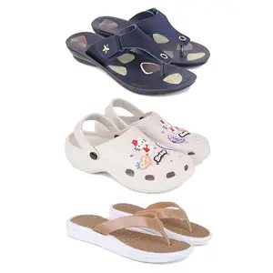 Trendy Open-Toe Sandals for Women – Soft Padded Footbed, Summer Wear | (COMBO-3)-1973-O10-1860-6-EURO-37