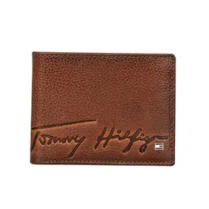 Tommy Hilfiger Leather Casual Men Two Fold Wallet (Tan, FRSZ)