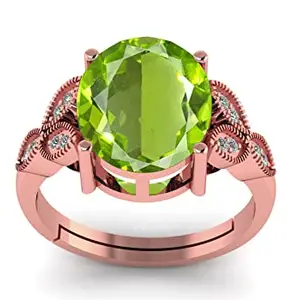 LMDLACHAMA LMDLACHAMA 2.25 Ratti / 1.50 Carat Certified Green Peridot Birthstone Adjustable Rose Gold Ring