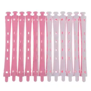 ZAUKY Plastic Cold Wave Perm Rod Hair Curler Styling Set, 12 Pieces, Assorted Sizes