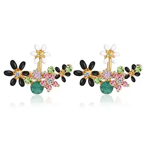 Shining Diva Fashion Multicolour Crystal Stylish Stud Earrings for Women and Girls (8844er)