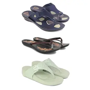 Trendy Open-Toe Sandals for Women – Soft Padded Footbed, Summer Wear | (COMBO-3)-1973-O19-1983-7-EURO-38