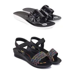 Women's Comfortable Sandal,Casual Lightweight Sandal for Everyday Wear | TP-(COMBO-2-)-1989-1932-5