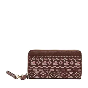 Chumbak Swan Song Embroidered Women's Wallet -Brown