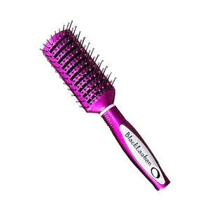 BlackLaoban Anti-Static Massage Flat Hair Brush Nylon Bristle Hair Brush For Blow Drying, Styling, Curling, Straighten All Type Hairs For Women & Men (Purple)