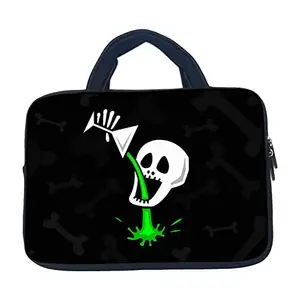TheSkinMantra Chain Laptop Sleeve Bag Compatible with Laptop/Macbooks/Chrombook/Notebook/Zbook (15.6 Inch (Handle), Skull Bone)