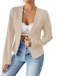 KERI PERRY Women's Blazers | Blazer for Women | Top | Tshirt | Tops for Woman | Open Front Jacket | Lightweight Coat | Longline Jackets | Formal | Regular Fit | Fashion-Forward | Office