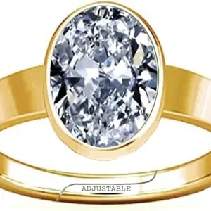 Parakash Gems 7.25 Ratti Ceylon White Sapphire Stone Panchdhatu Adjustable Ring Certified Safed Sapphire Ring for Men and Women